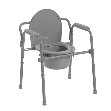 Drive Medical Steel Folding Bedside Commode 350 lbs/160Kg