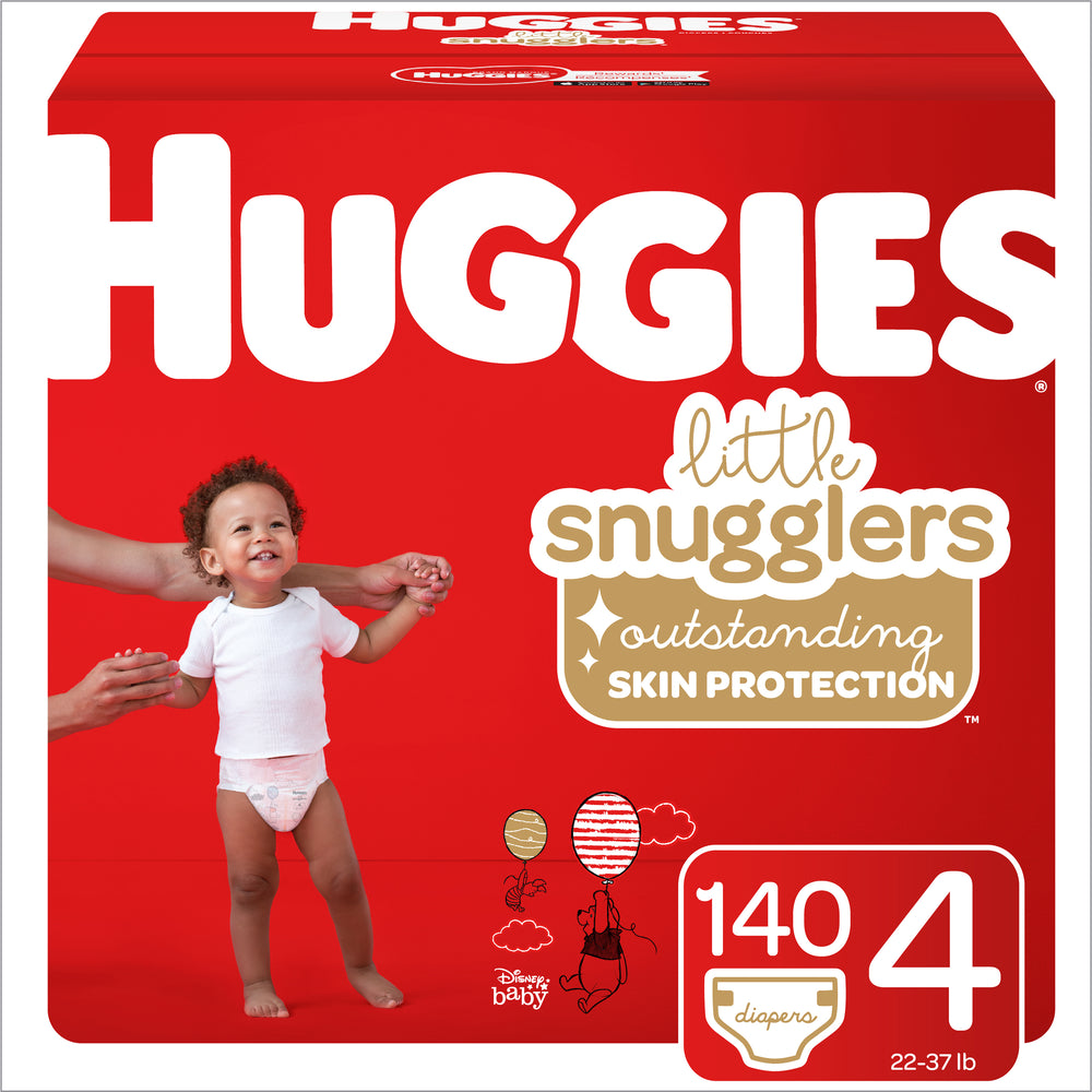 Huggies Little Snugglers Baby Diapers, Size 4, 140 Ct, Economy Plus Pack