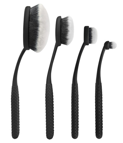 MODA Pro 4pc Oval Brush Face Perfecting Kit, Black