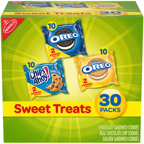 Nabisco Oreo, Chips Ahoy!, & Golden Oreo Sweet Treats Variety Cookie Pack, 23.3 Oz., 30 Count