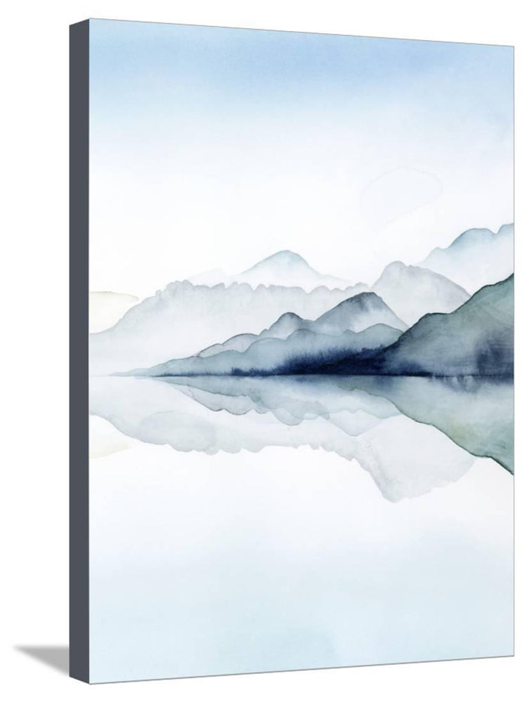 Glacial II Watercolor Coastal Landscape Stretched Canvas Print Wall Art By Grace Popp