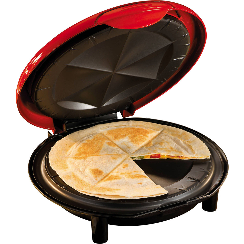Nostalgia EQM200 6-Wedge Electric Quesadilla Maker with Extra Stuffing Latch