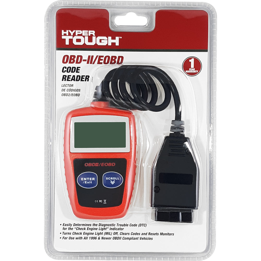 Hyper Tough HT309 OBD2 Scan Diagnostic Tool Code Reader, Red
