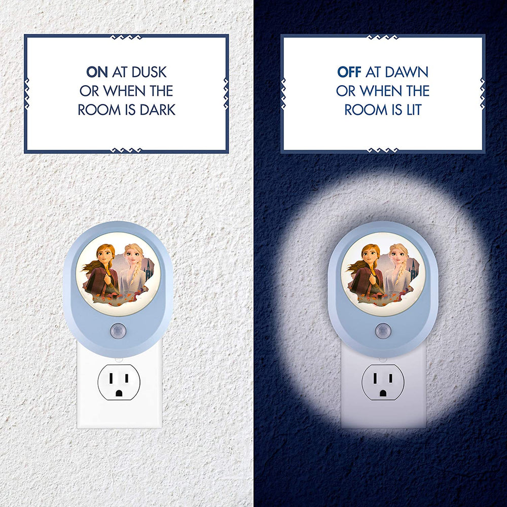 Projectables Frozen 2 LED Night Light, 6-Image, Plug-in, Dusk-to-Dawn, UL-Listed, Scenes of Elsa, Anna, and Olaf on Ceiling, Wall, or Floor, Ideal for Bedroom, Nursery, 45028