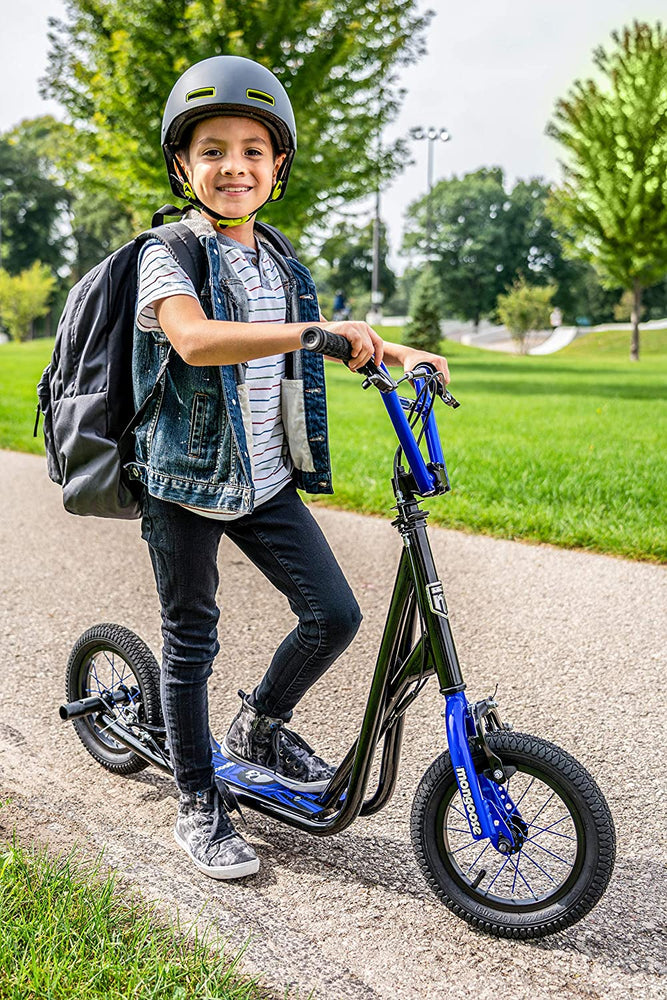 Mongoose Expo Youth Scooter, Front and Rear Caliper Brakes, Rear Axle Pegs, 12-Inch Inflatable Wheels, Available in Multiple Colors