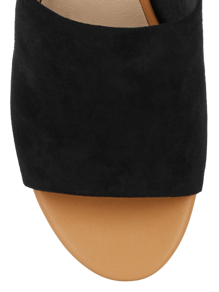 Melrose Ave Vegan Suede Block Heel Slide Sandal (Women's)