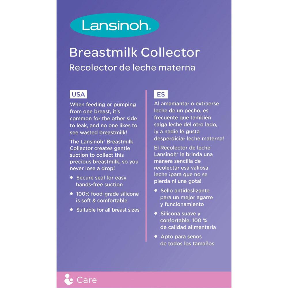 Lansinoh Breastmilk Collector, Milk Saver for Breastfeeding, Comfortable & Secure, 100% Food Grade Silicone