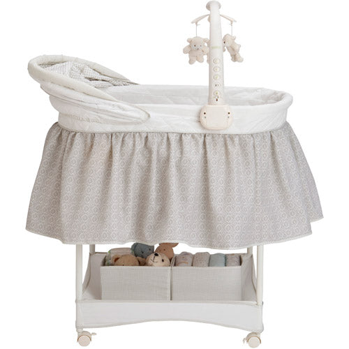 Delta Children Deluxe Gliding Bassinet, Silver Lining