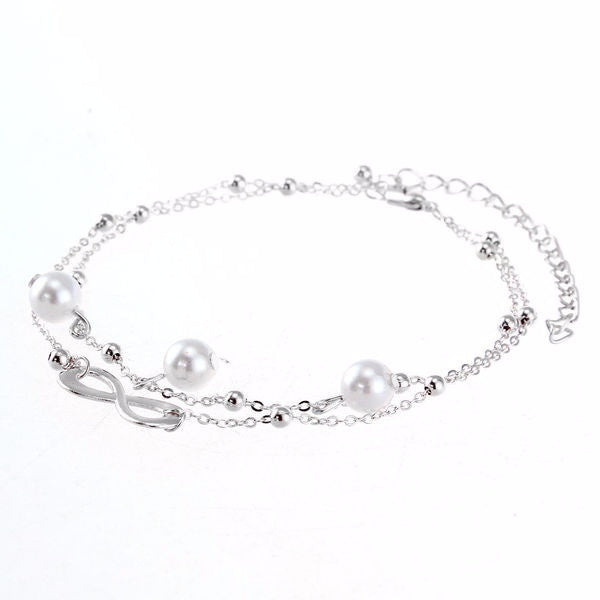 Women Ankle Bracelet 925 Sterling Silver Anklet Foot Chain Boho Beach Beads -Willstar