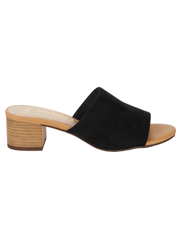Melrose Ave Vegan Suede Block Heel Slide Sandal (Women's)