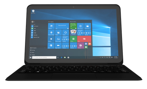 Ematic 11.6" IPS Touchscreen Detachable Laptop with Magnetic Full-Size Keyboard and Windows 10, 2GB RAM, 64GB Storage (EWT131BL)