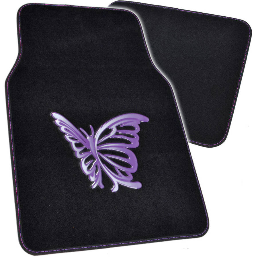 Purple Butterfly Car Floor Mats, 4 Piece Design Mats