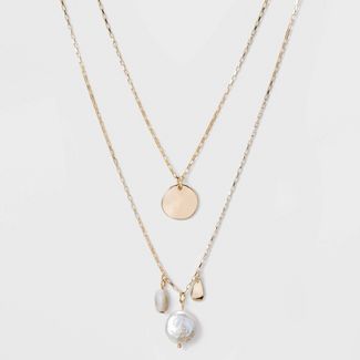 Two Row Pearl Necklace - A New Day™ Gold