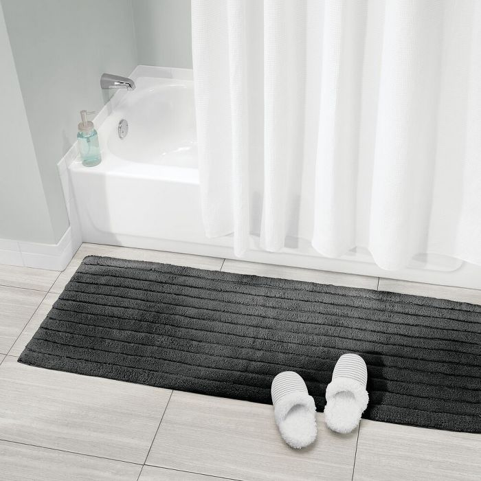 mDesign Soft Cotton Spa Mat Rug for Bathroom, Varied Sizes, Set of 3