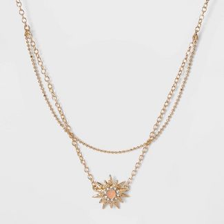 SUGARFIX by BaubleBar Celestial Pendant Necklace - Blush Pink/Gold