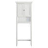 Bourbon Space Saver with Two Contemporary Doors and An Open Shelf Over The Toilet Etagere White - Elegant Home Fashions
