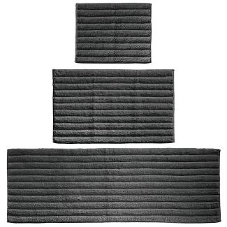 mDesign Soft Cotton Spa Mat Rug for Bathroom, Varied Sizes, Set of 3