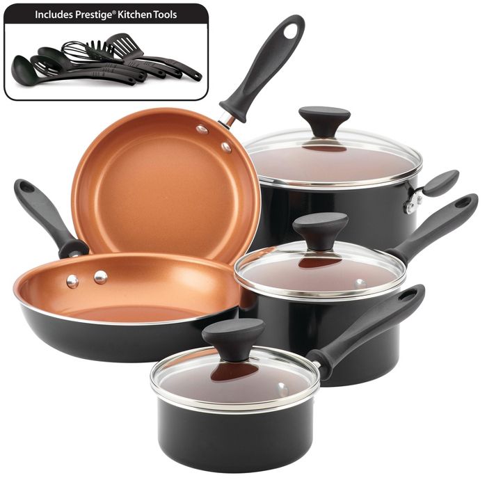 Farberware Reliance Pro 14pc Copper Ceramic Nonstick Cookware Set