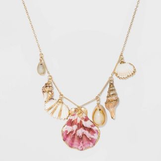Shells Statement Necklace - A New Day™ - Accented with pendants in assorted shell patterns