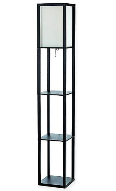 Simple Designs Etagere Organizer Lamp in Grey & Black