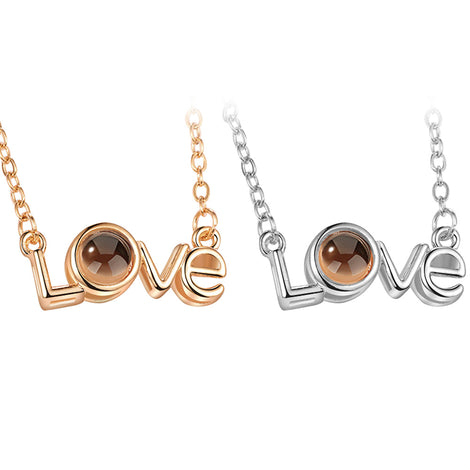 Necklace Pendant Hidden Text 100 Different Languages I Love You Necklace