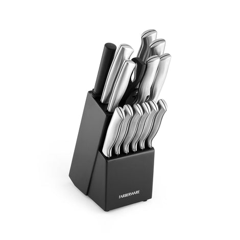 Farberware 15 Piece Stamped Stainless Steel Knife Block Set