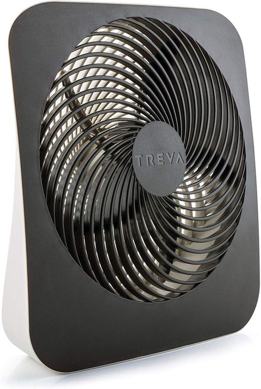 Treva 10 inch Battery Powered Portable 2 Speed Table Fan with Adapter, Black