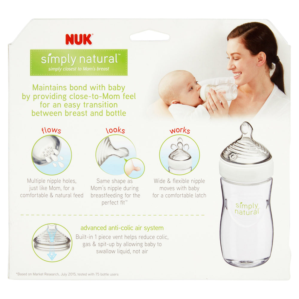 NUK Simply Natural Bottle, 9 oz, 3-Pack