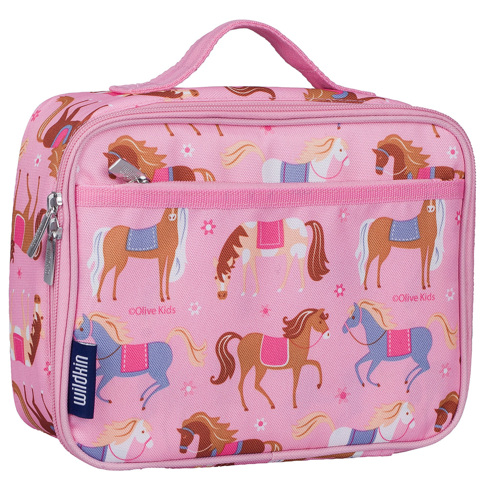 Olive Kids Horses Pink Insulated Lunch Box for Boys and Girls
