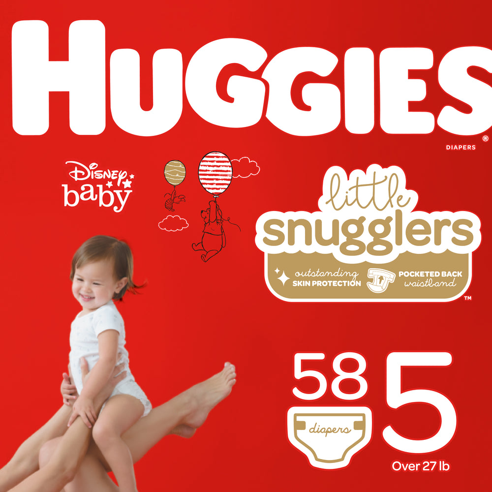 HUGGIES Little Snugglers Diapers, Size 5, 58 Count
