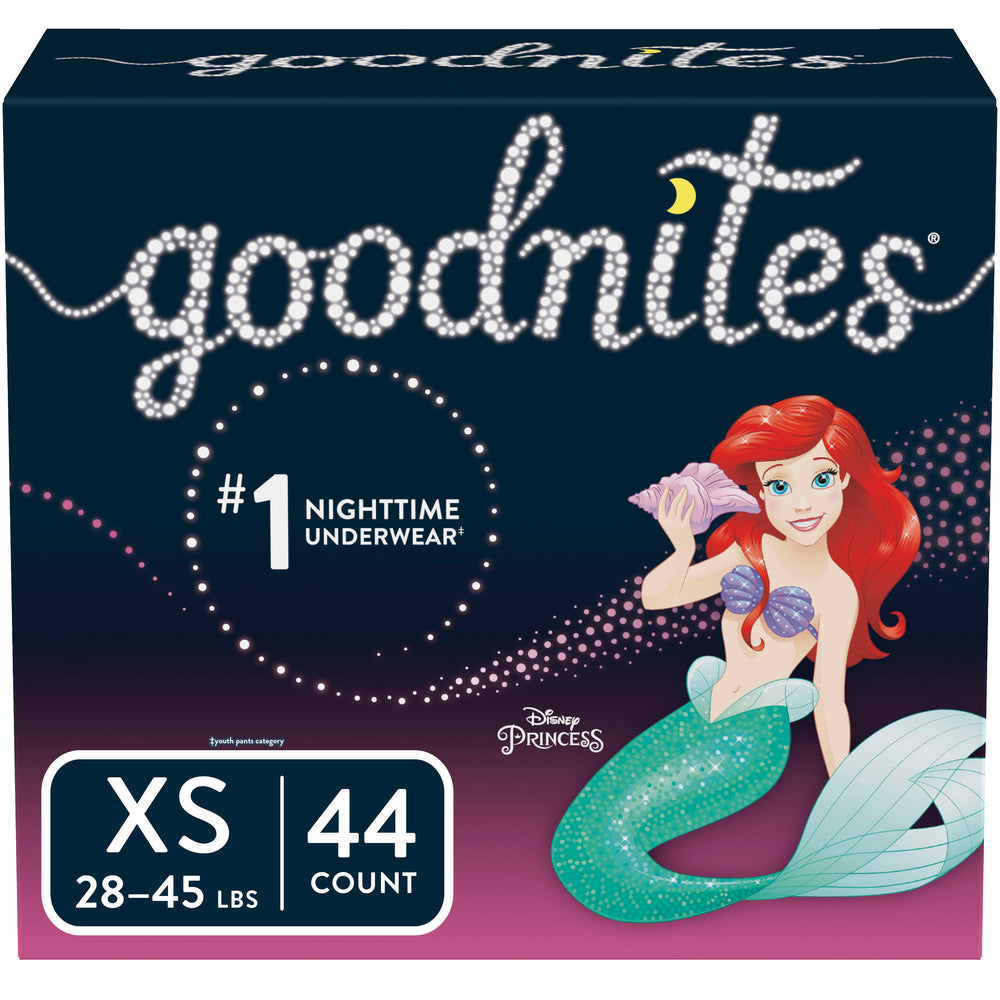 GoodNites Girls' Bedtime Bedwetting Underwear, Size XS, 44 Count