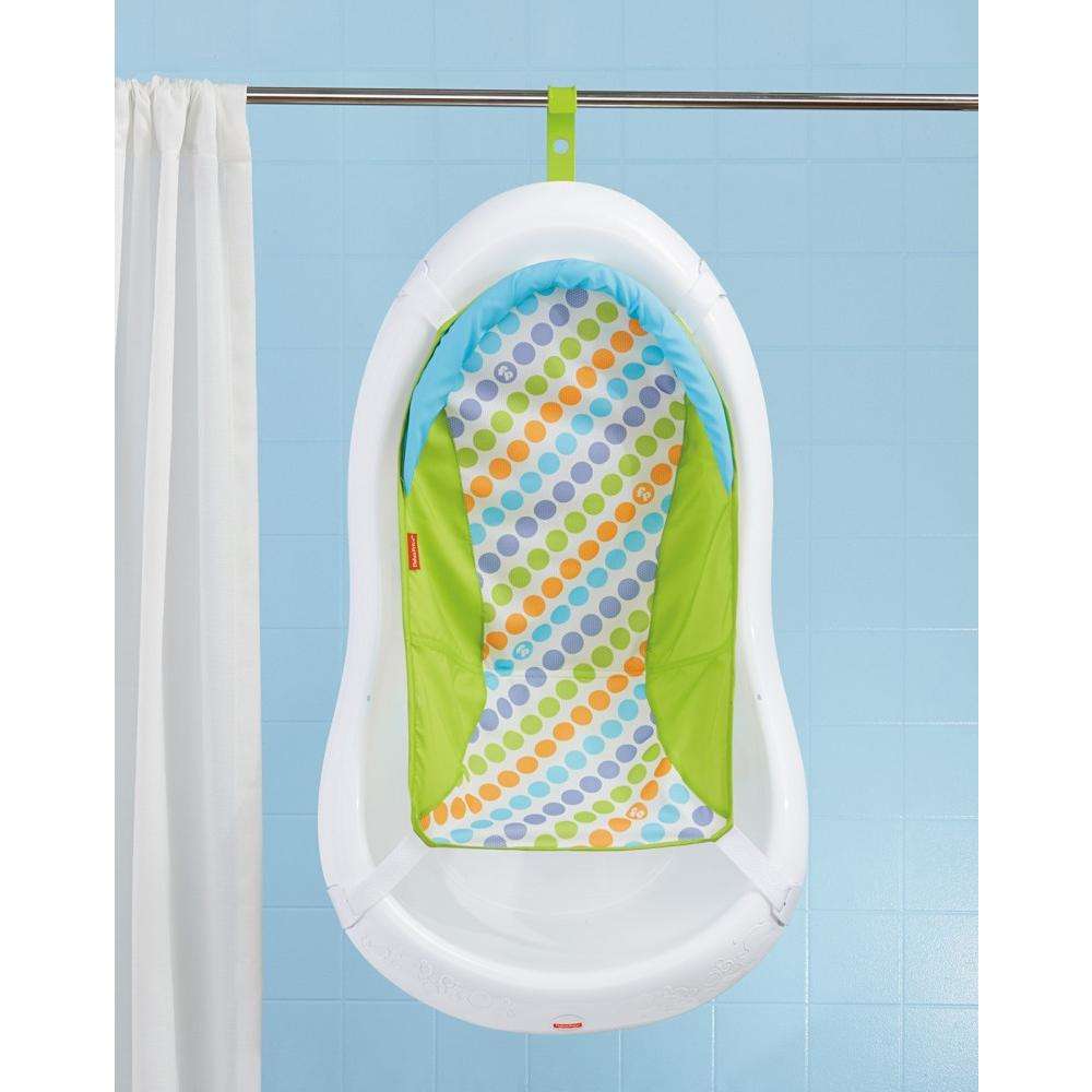 Fisher-Price 4-in-1 Sling Seat Convertible Baby Bath Tub, Green