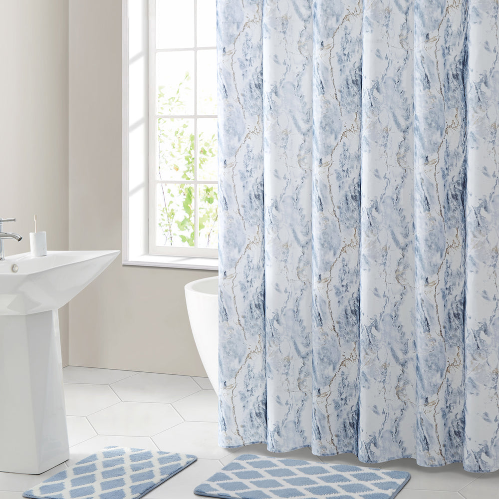 Mainstays Marble 15-Piece Shower Curtain Bath Set