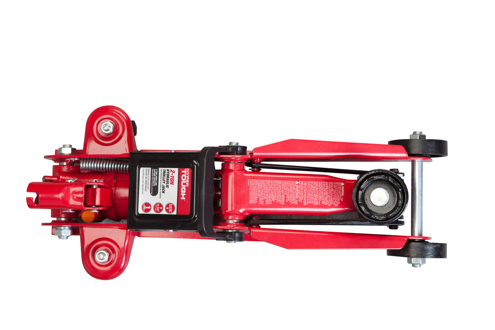 Hyper Tough 2 Ton Trolley Jack with Compact Design. Min.Height: 5-5/16