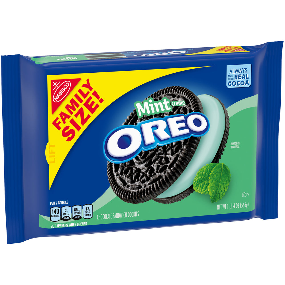 OREO Mint Flavored Creme Chocolate Sandwich Cookies, Family Size, 20 oz