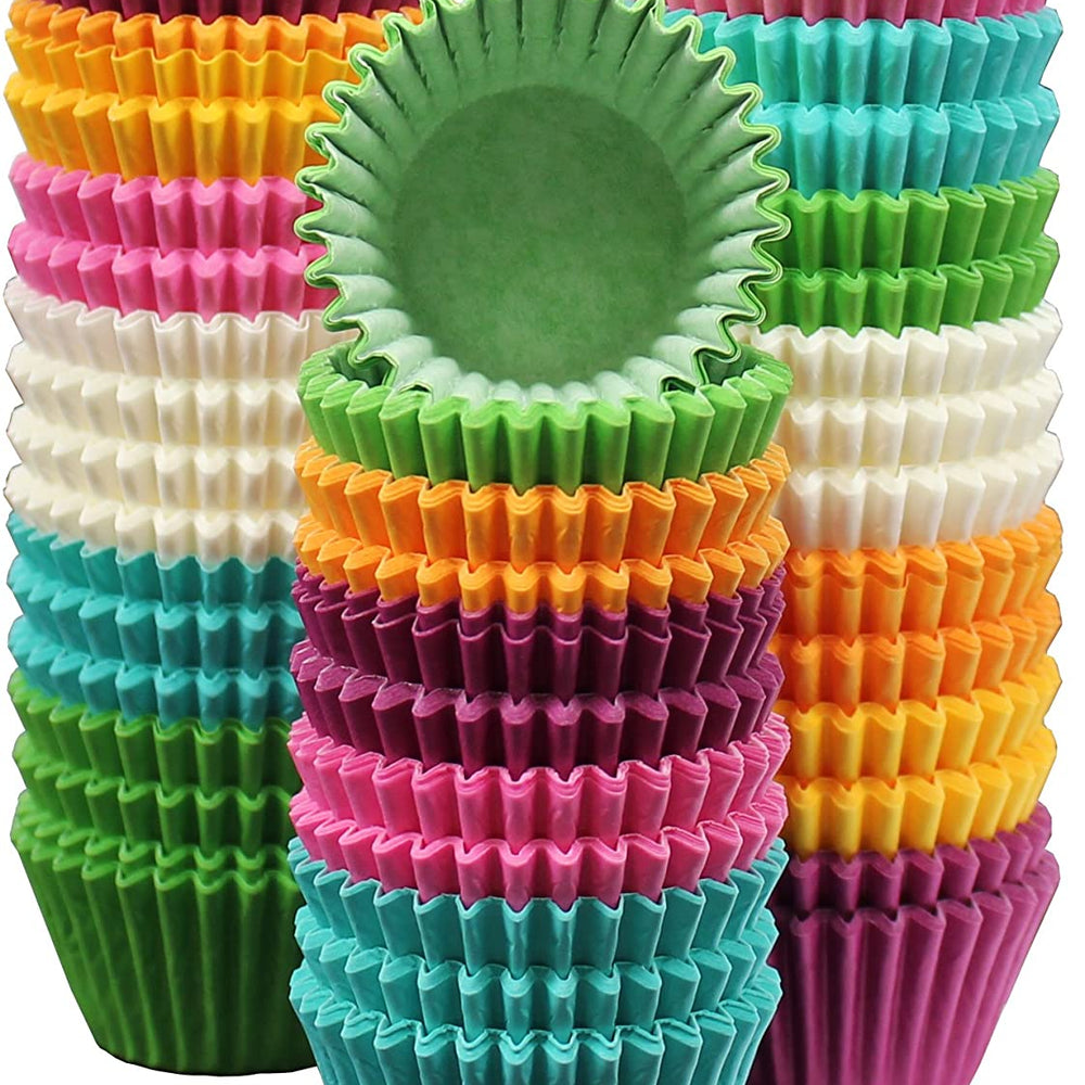 MontoPack Rainbow Paper Baking Cups 300 Pack Muffin Liners & Cupcake Tins