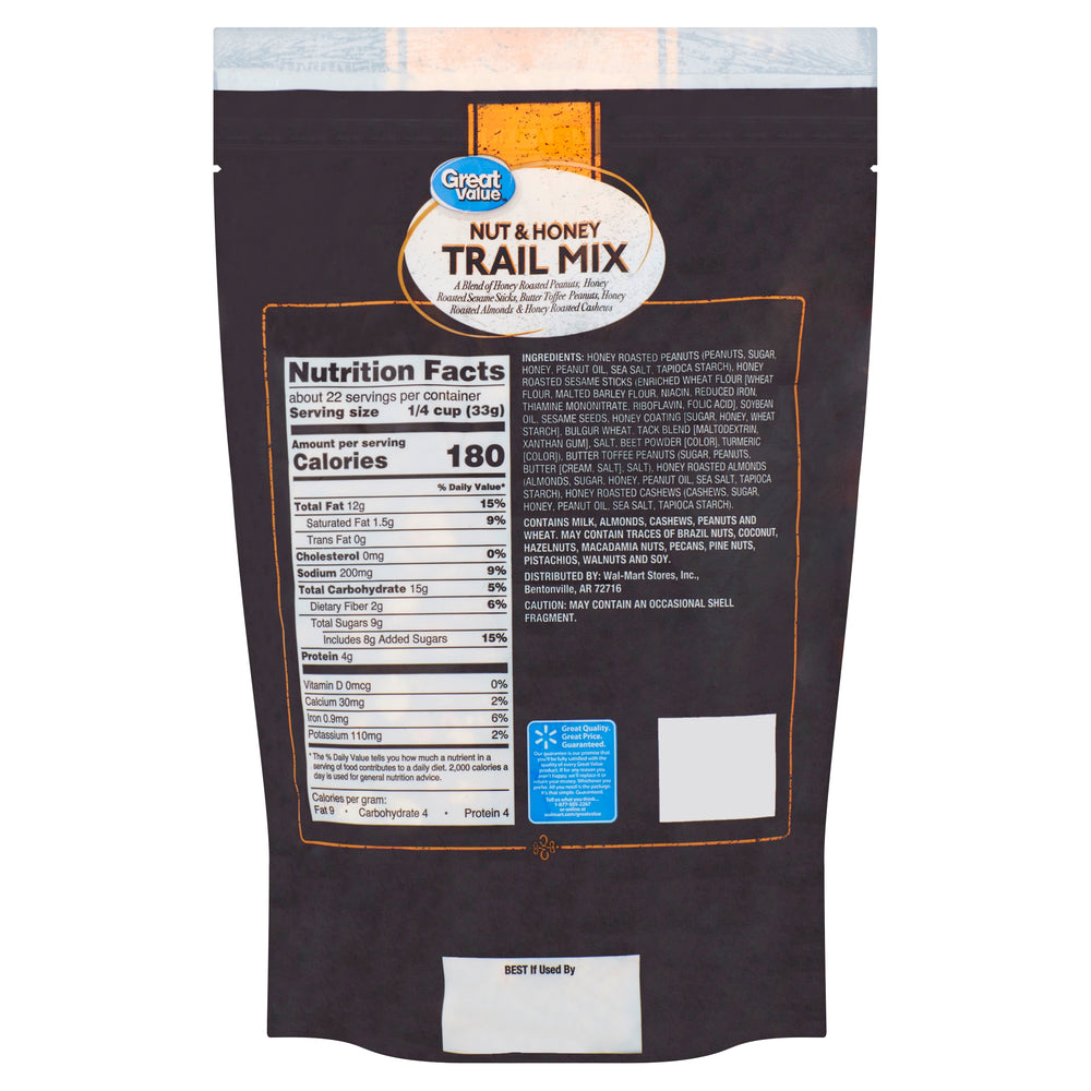 Great Value Nut & Honey Trail Mix, 26 Oz