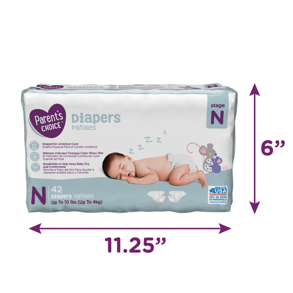 Parent's Choice Diapers, Size Newborn, 42 Diapers