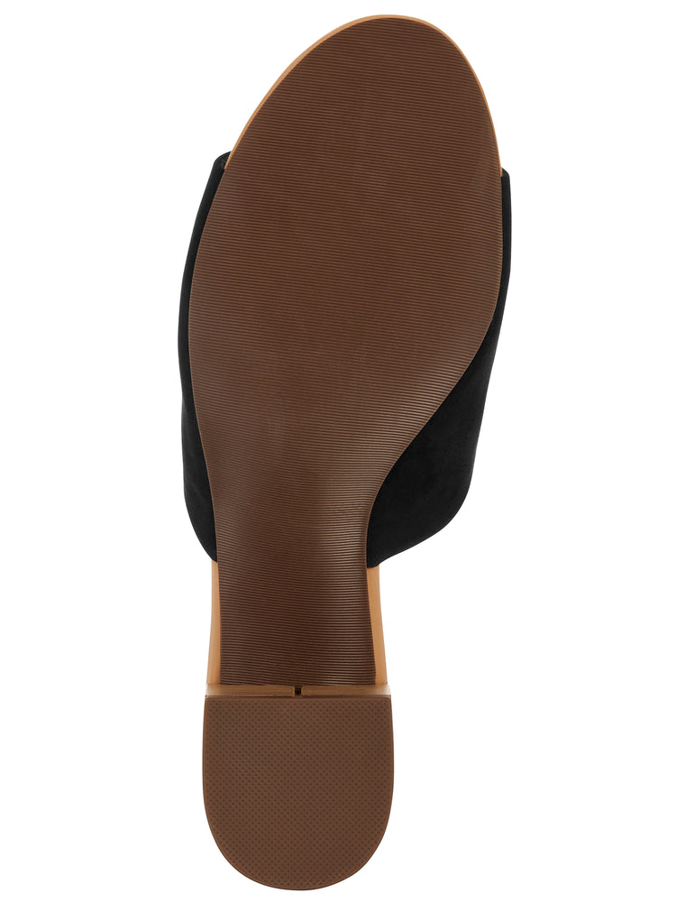Melrose Ave Vegan Suede Block Heel Slide Sandal (Women's)