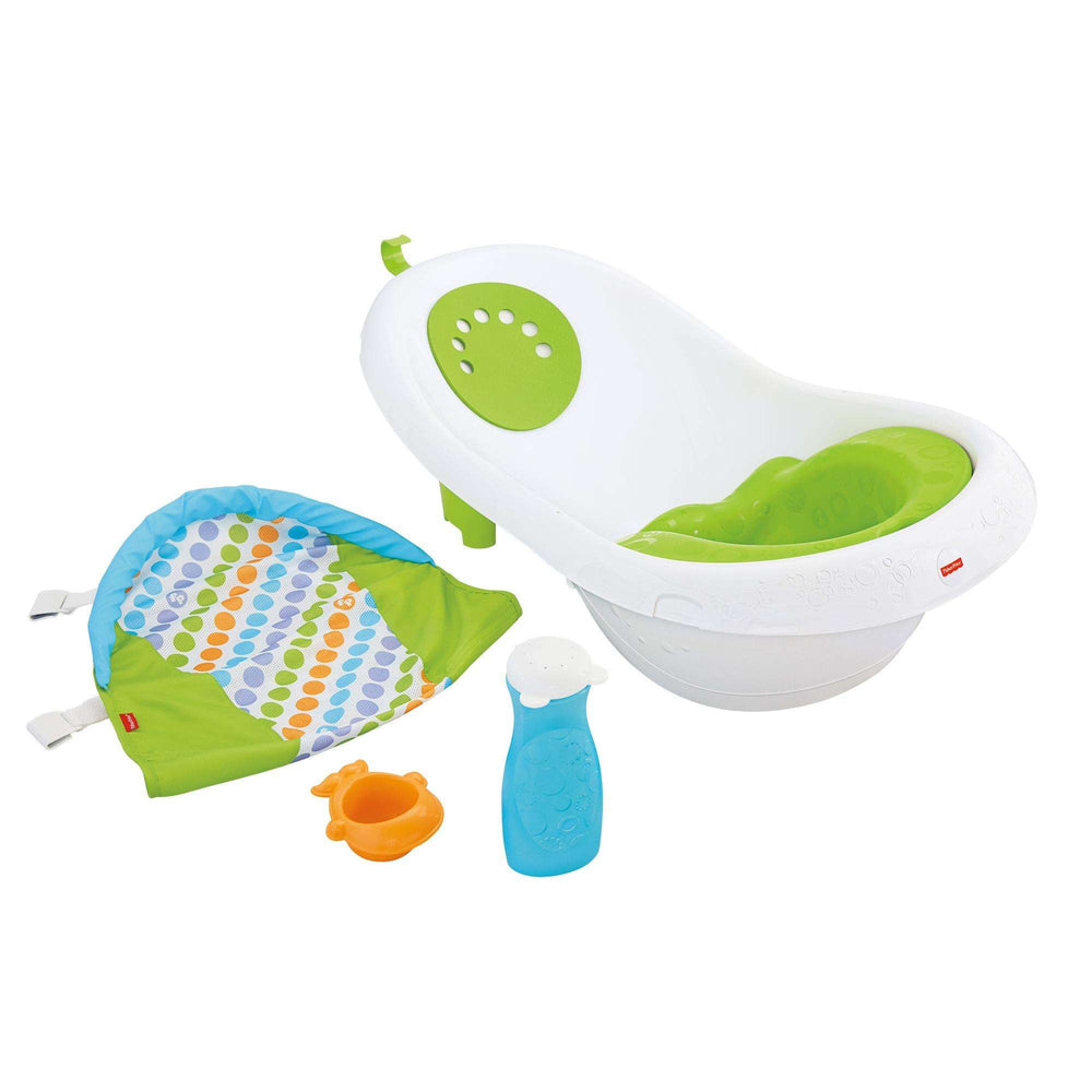 Fisher-Price 4-in-1 Sling Seat Convertible Baby Bath Tub, Green