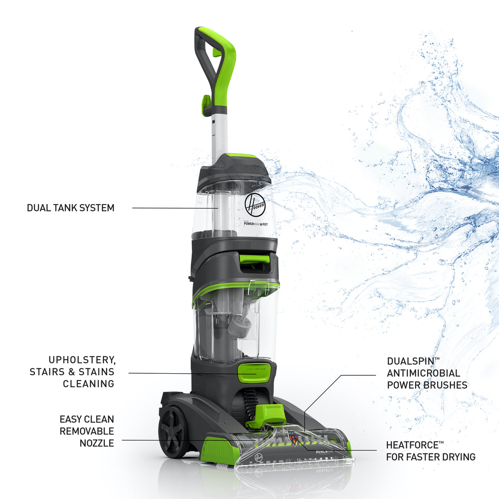 Hoover Dual Power Max Carpet Cleaner w/ Antimicrobial Brushes, FH54010