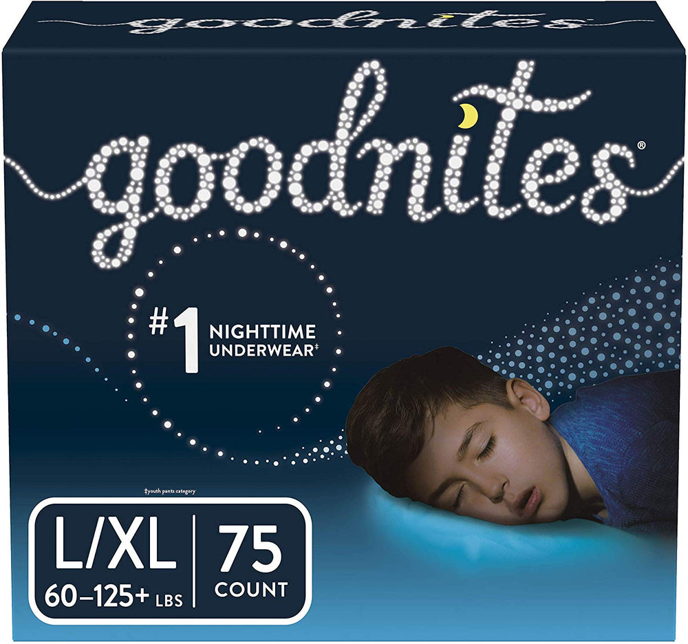 Goodnites Boys Bedtime Bedwetting Underwear, Size L/XL, 75 Count