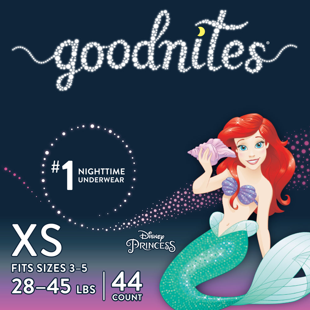 GoodNites Girls' Bedtime Bedwetting Underwear, Size XS, 44 Count