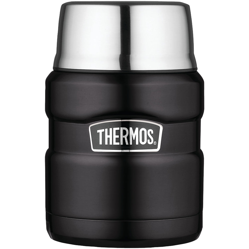 Thermos SK3000BKTRI4 Stainless King Vacuum-insulated Food Jar With Folding Spoon, 16oz (matte Black)