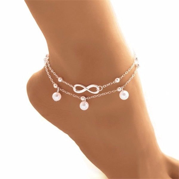 Women Ankle Bracelet 925 Sterling Silver Anklet Foot Chain Boho Beach Beads -Willstar