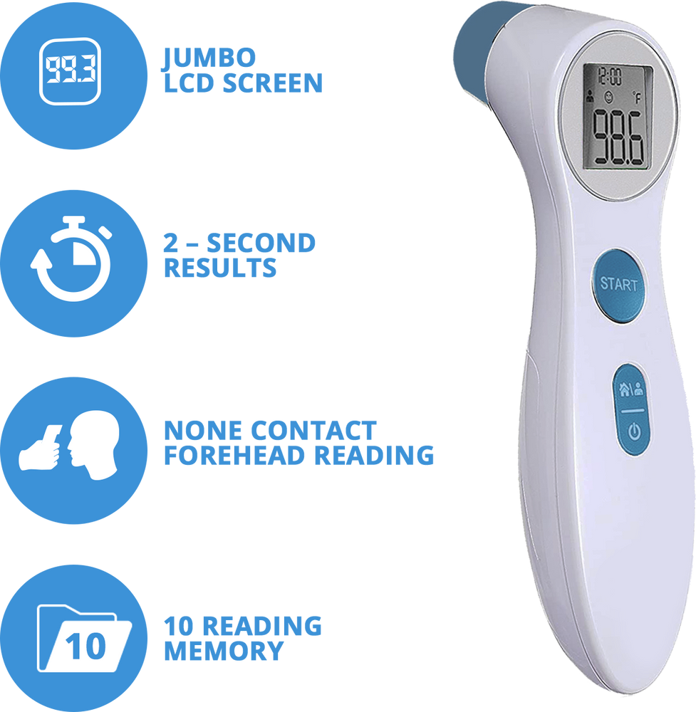 Care Touch Infrared Forehead Thermometer for Baby and Adult, Quick Read with Fever Alarm