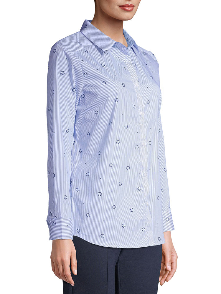 C. Wonder Women's Printed Relaxed Fit Button-Front Shirt