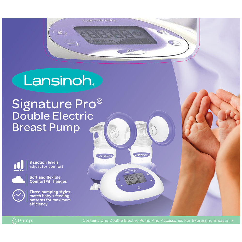 Lansinoh Signature Pro Portable Double Electric Breast Pump with LCD Screen and Adjustable Suction & Pumping Levels