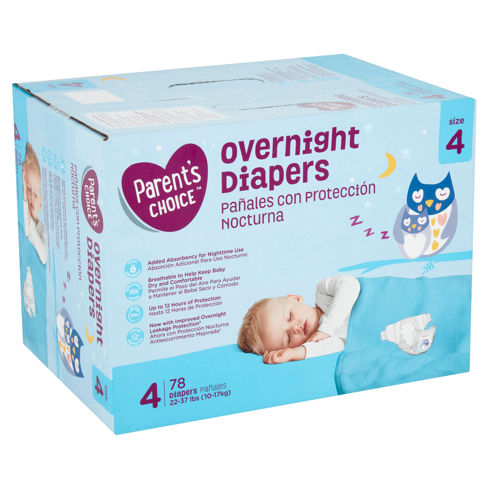 Parent's Choice Overnight Diapers, Size 4, 78 Count