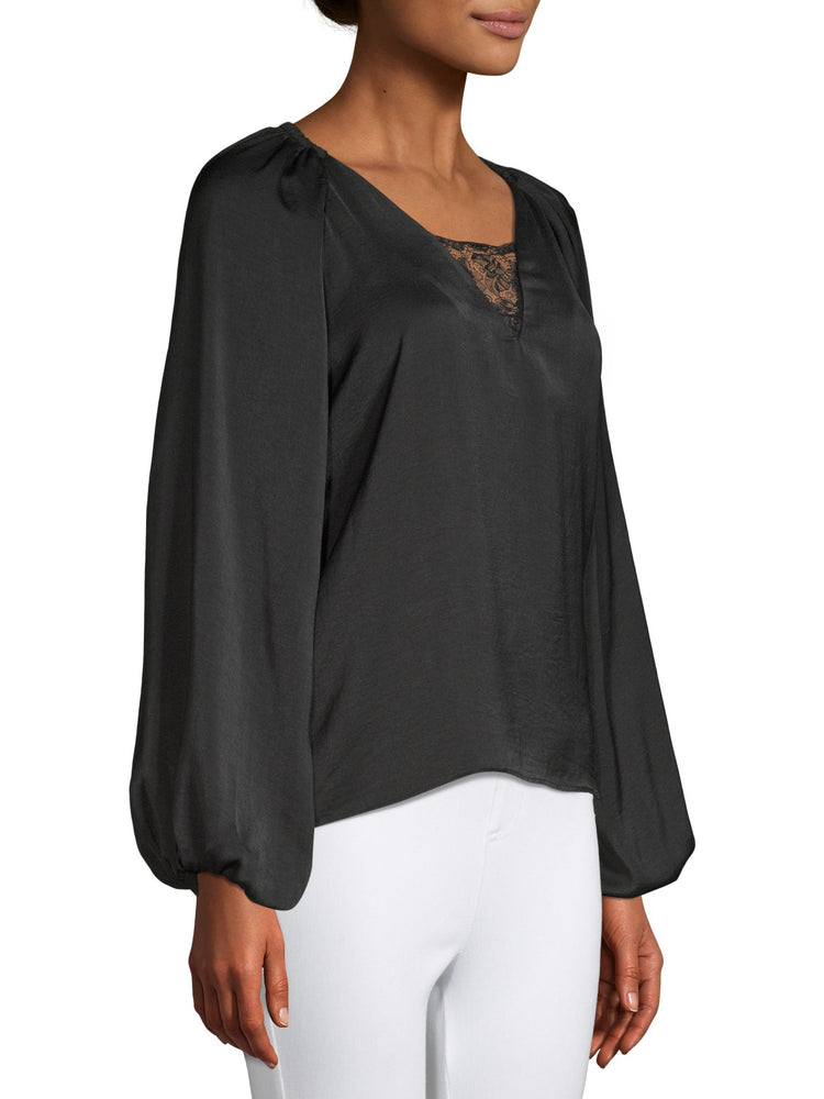 Lace Neck Women's Blouse